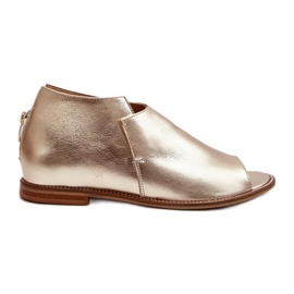 Ženske kožne sandale Laura Messi 2443 zlatne zlatni