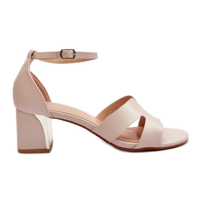 Bež ženske sandale na visoku petu Irivana