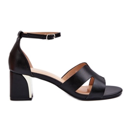 Ženske sandale na visoku petu crne boje Irivana crna