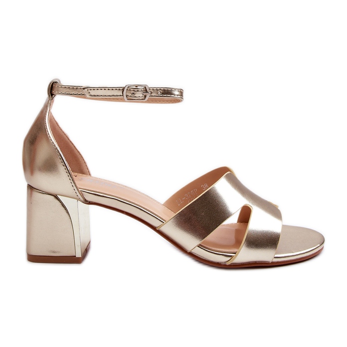 Ženske sandale na blok petu zlatne Irivana zlatna