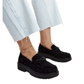 Crne natikače od brušene kože s Lyle kopčom crna