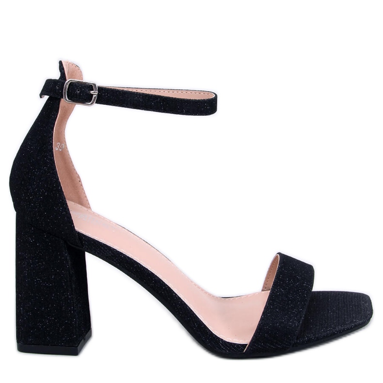 Daves Crne sandale na visoku petu crno