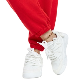 Bijele tenisice s Melilot umetcima od tkanine bijela