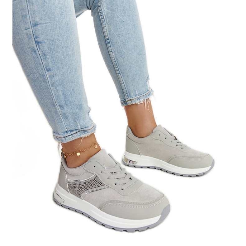 Sive tenisice na platformu Lubna siva