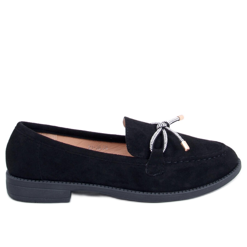 Saras crne ženske mokasine od brušene kože crno