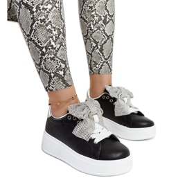 Crne tenisice na visoku platformu Rensje crna