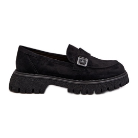 Vinceza Ženske mokasine s remenom Black Flanila crna