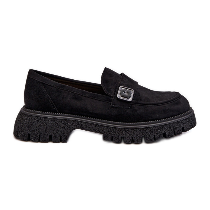 Vinceza Ženske mokasine s remenom Black Flanila crno