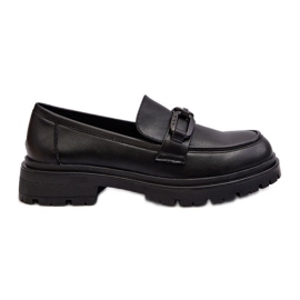 Vinceza Ženske mokasine od prirodne kože crne Imbleria crna