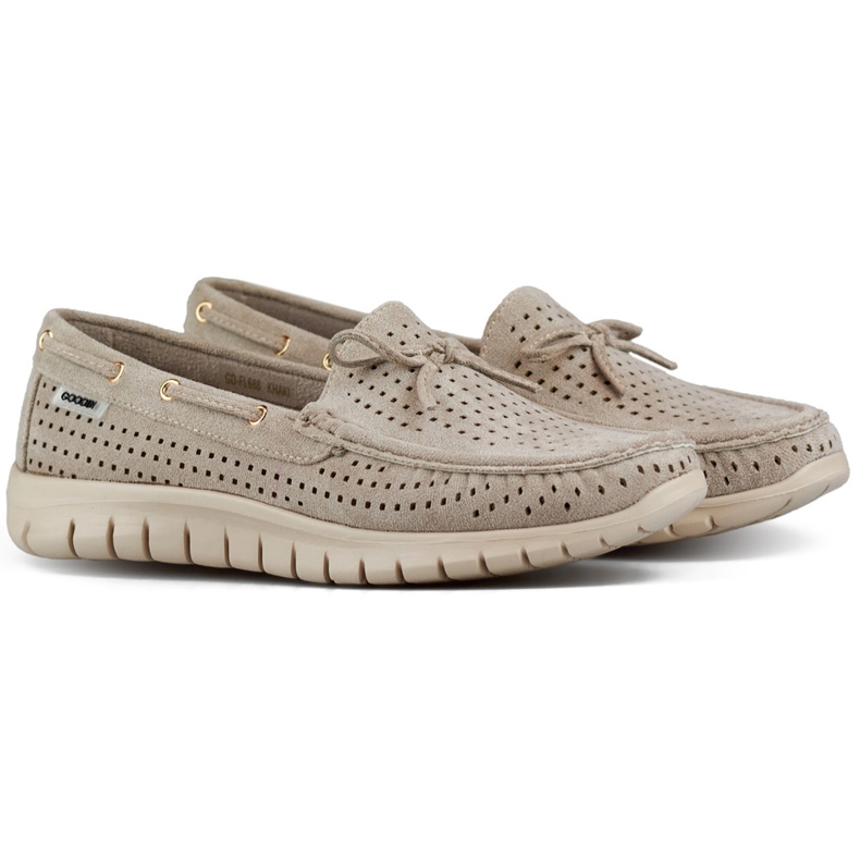 Ažur bež ženske mokasine, udobne, udobne ženske mokasine