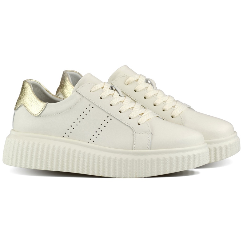 Bež ženske sportske cipele od prirodne kože, ženske kožne cipele