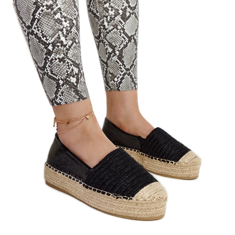 Crne Danica espadrile s platformom crno