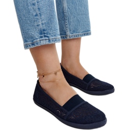 Mornarsko plave ažur tenisice Peony plava