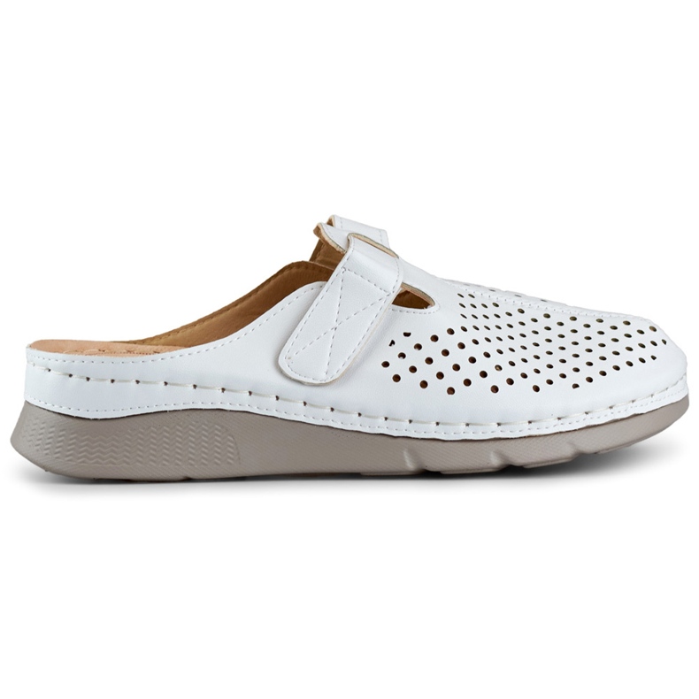 Udobne ženske zdravstvene japanke, ažur japanke, bijele japanke na čičak bijela