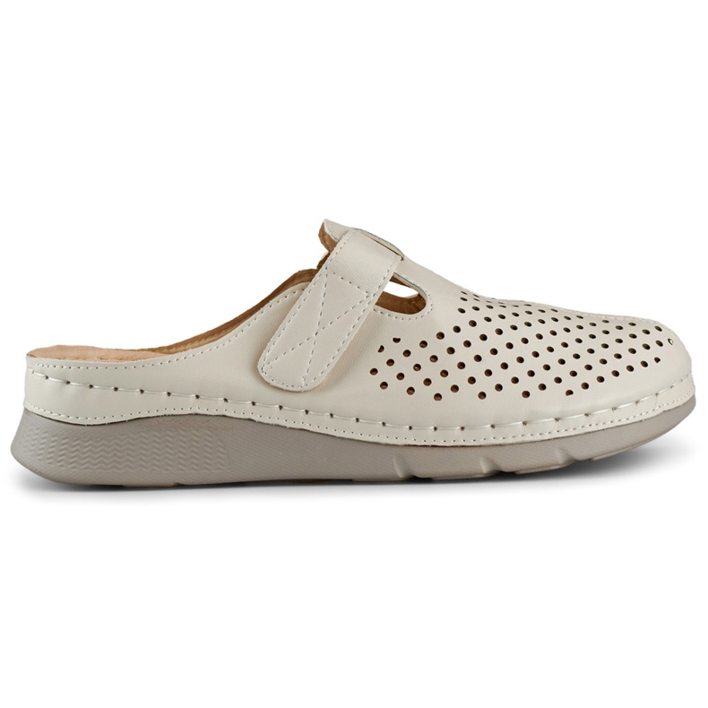 Zdrave ženske japanke sa zatvorenim prstima i čičkom bež