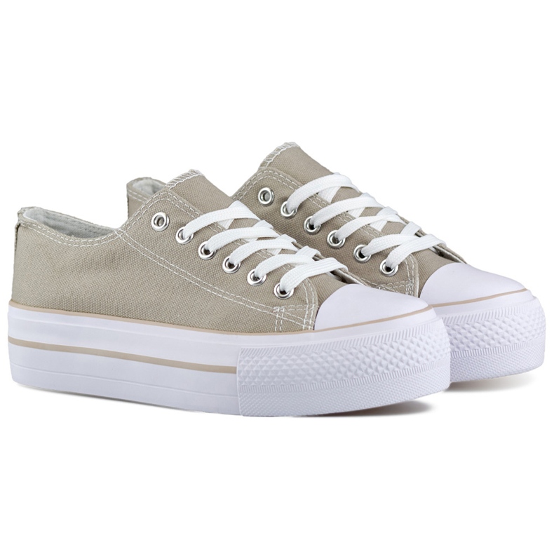 Sive ženske tenisice sa debelim đonom siva