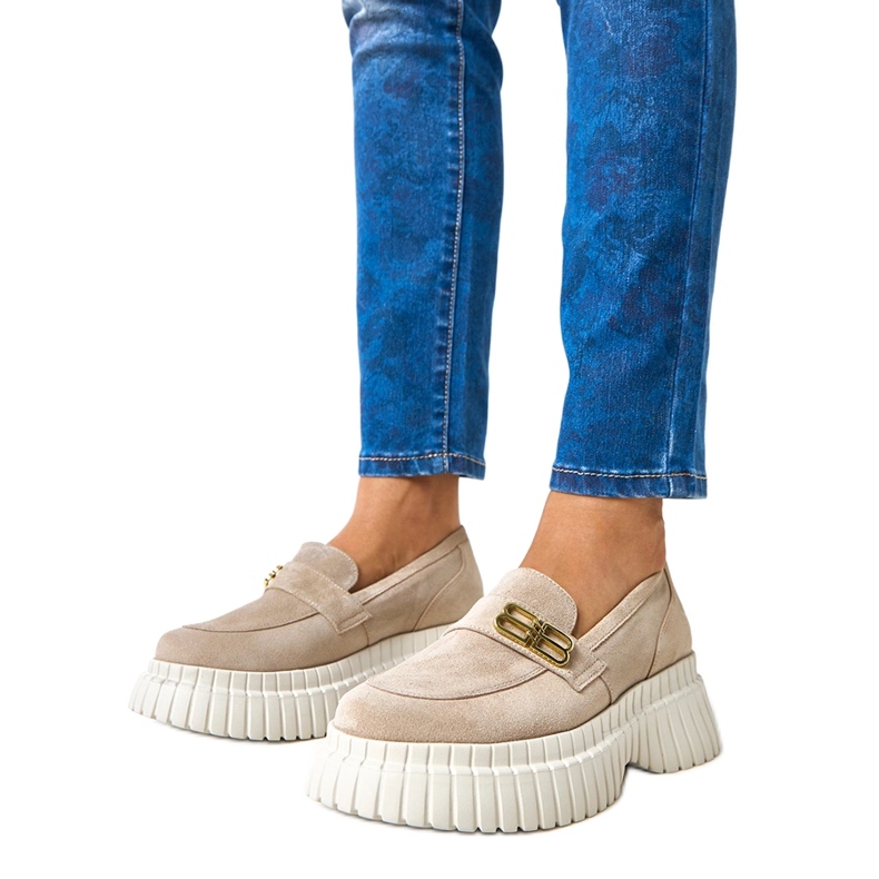 Karino bež cipele od brušene kože