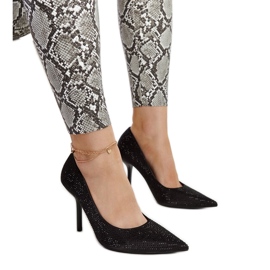 Crne Liena salonke s visokom petom crna