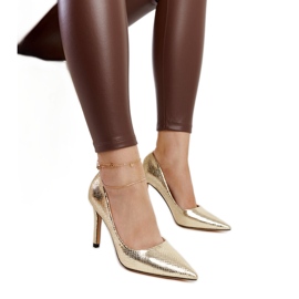 Vina zlatne lakirane štikle zlatni