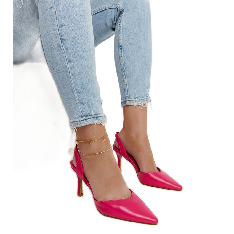 Pink Fontanile visoke pete s otvorenom petom ružičasta