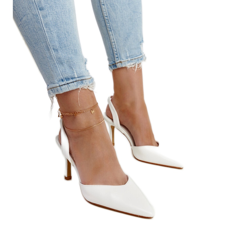 Bijele otvorene pete Fontanile visoke pete bijela