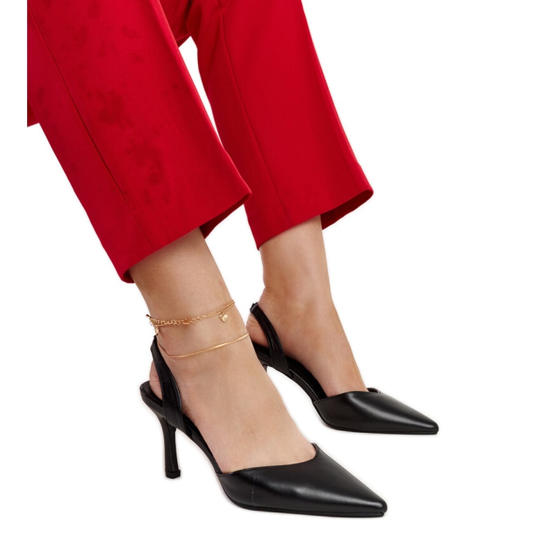 Crne Fontanile cipele s otvorenom petom crno