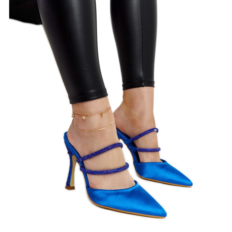 Plave Raffaelina japanke na visoku petu plava