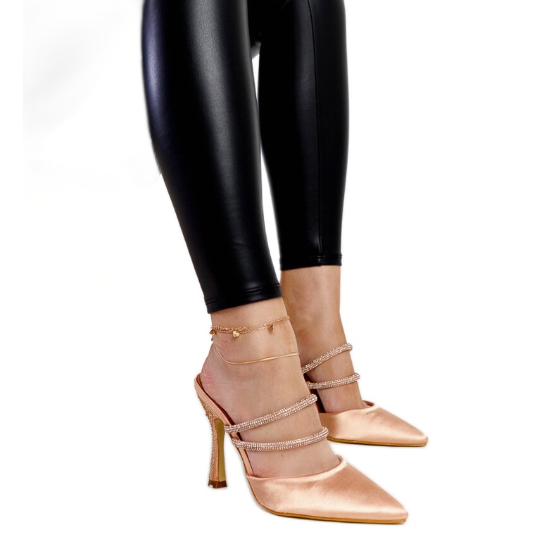 Raffaelina japanke na visoku petu bež boje