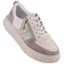 Bež ženske kožne cipele na platformu Filippo DP6121