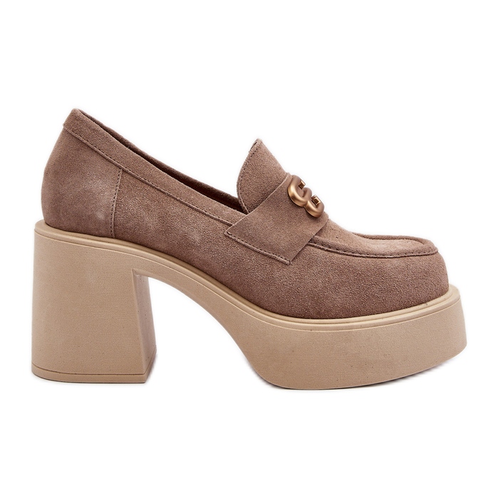 Zazoo 20170 Ženske cipele od brušene kože na visoku petu, bež