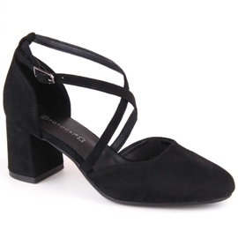 Potocki W SZ12341 WOL221A sandale na visoku petu crna