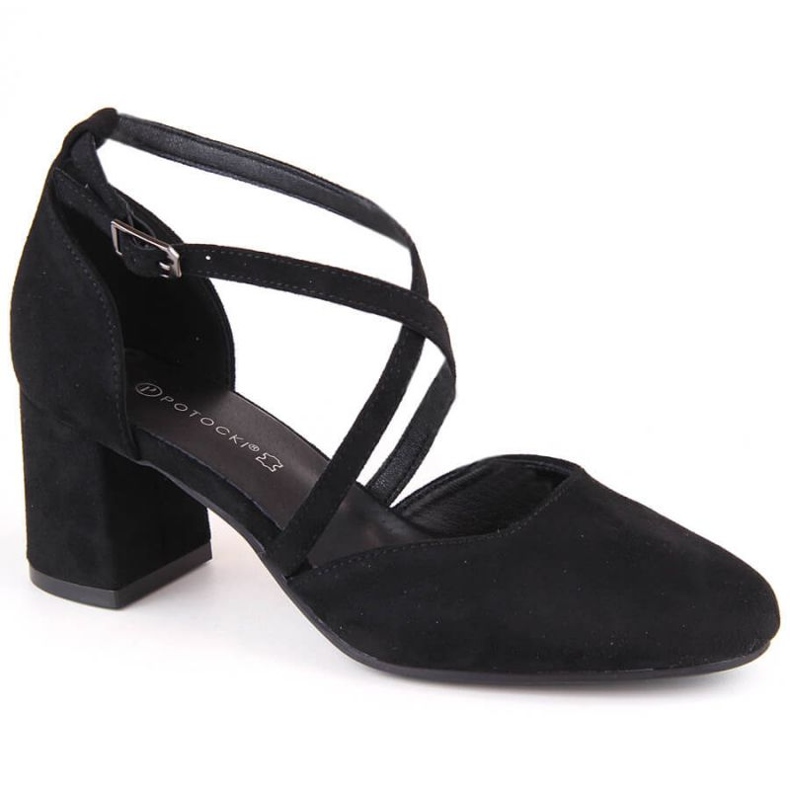 Potocki W SZ12341 WOL221A sandale na visoku petu crno