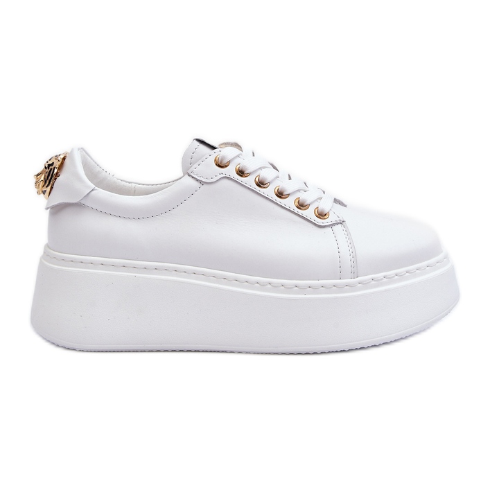 Ženske kožne tenisice s platformom CheBello 4367 Bijele bijela