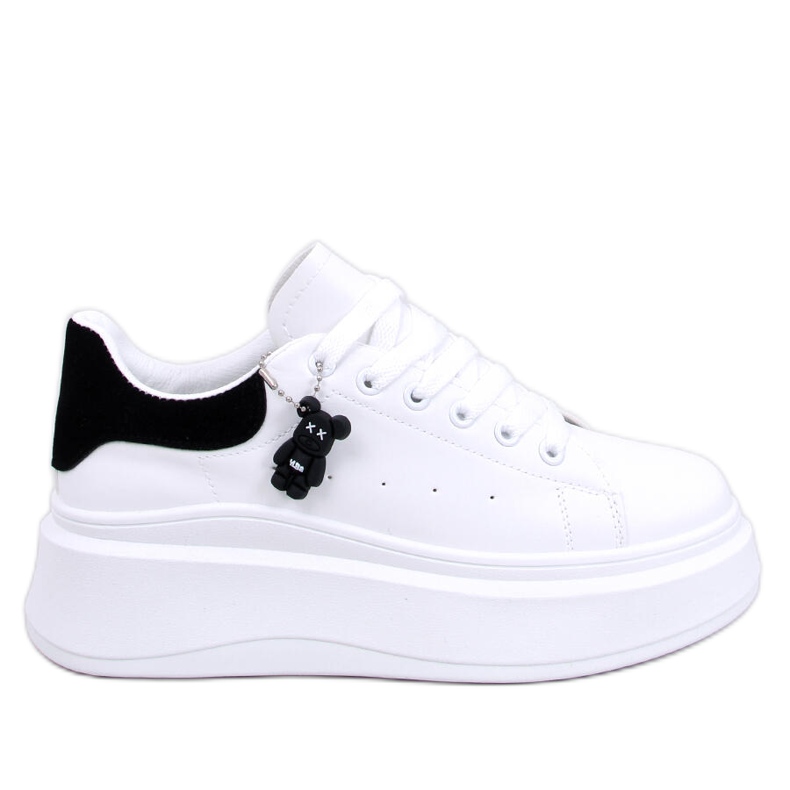 Liezel WHITE/BLACK wedge tenisice s privjeskom bijela