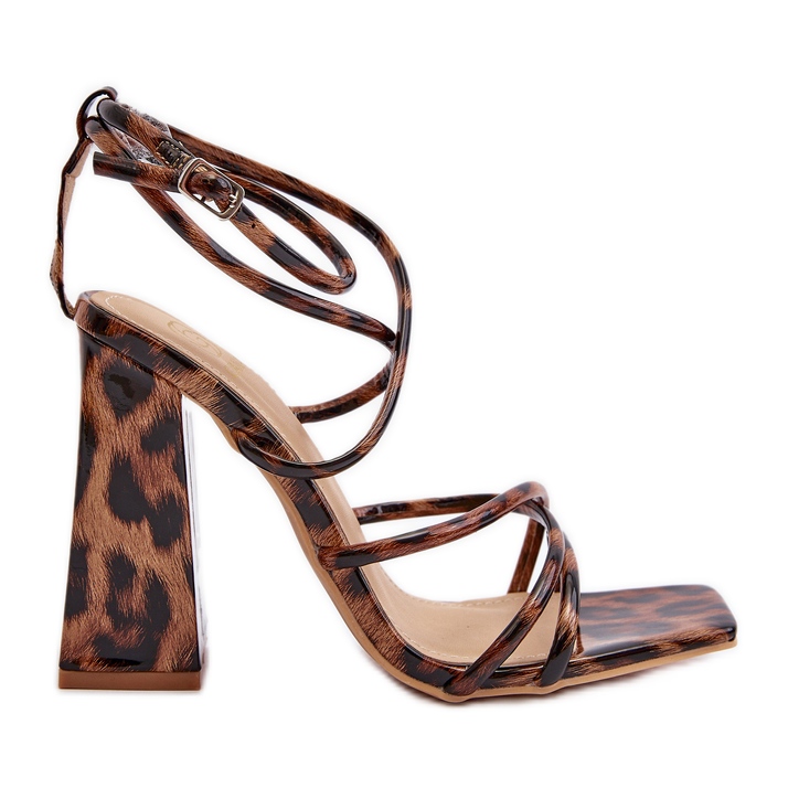 Moderne smeđe sandale na visoku petu Josette smeđa