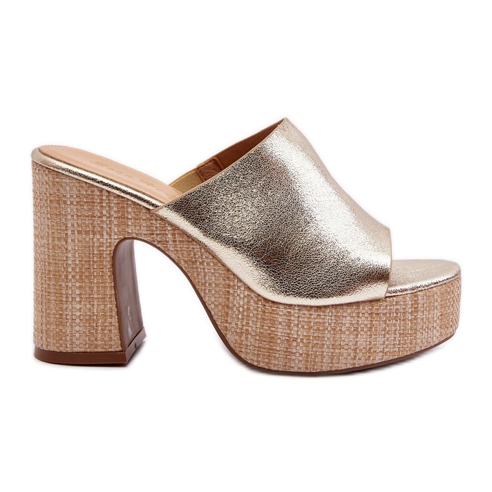 Ženske sandale s visokom petom, zlatne Siobhan zlatna