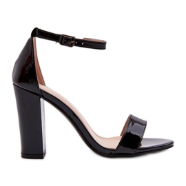 Crne Thakko sandale na visoku petu crno