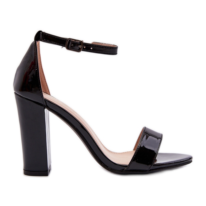 Crne Thakko sandale na visoku petu crno