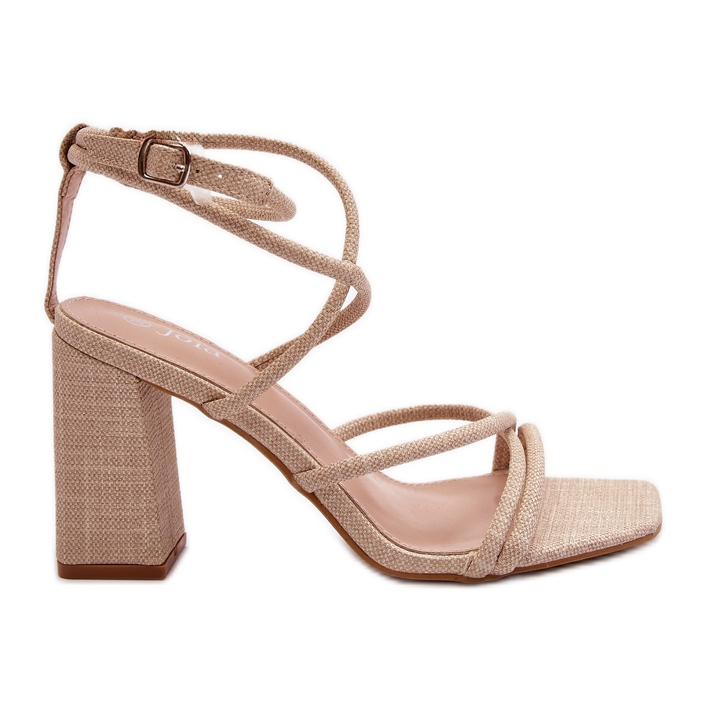 Bež Herfiana sandale na visoku petu s remenčićima