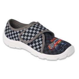 Befado dječje papuče 974Y540 karirana crno-siva auto aplikacija crna