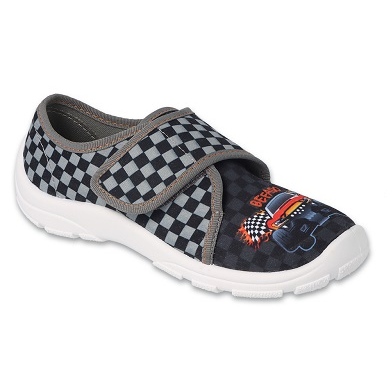 Befado dječje papuče 974Y540 karirana crno-siva auto aplikacija