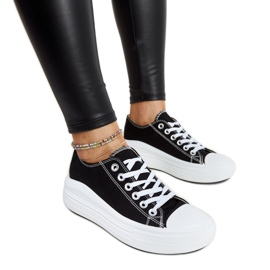 Crne tenisice na debelu Zlata platformu crna