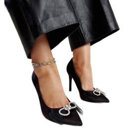 Crne štikle sa ukrasnom mašnom Natasa crna