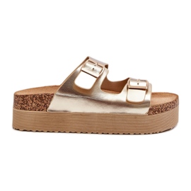 Ženske japanke s platformom i zlatnim Lolpey kopčama