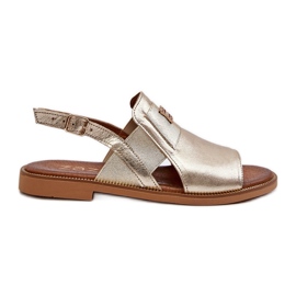 Zazoo 40385 Ženske kožne sandale zlatne boje zlatni