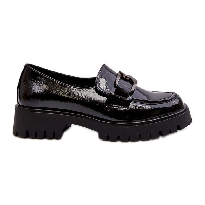 Vinceza Ženske lakovane mokasine crne Santtes crno