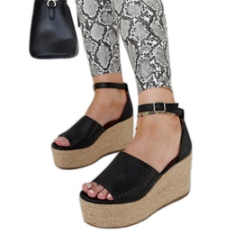 Crne Nives wedge espadrile crna