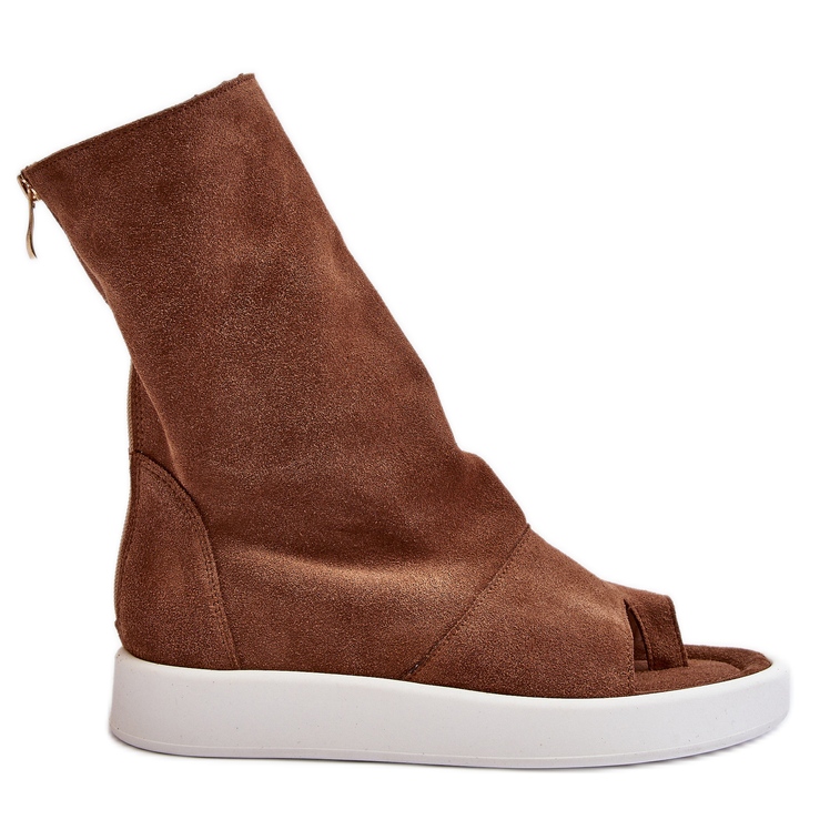 Zazoo 3441 Ženske sandale od brušene kože sa smeđim gornjištem smeđa