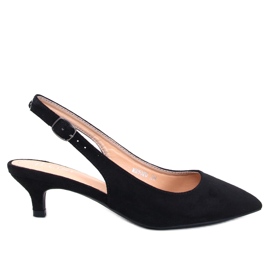 Malloi crne niske pete s otvorenom petom crno