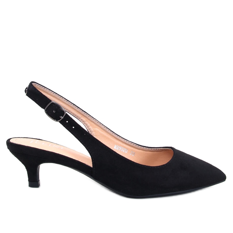 Malloi crne niske pete s otvorenom petom crno